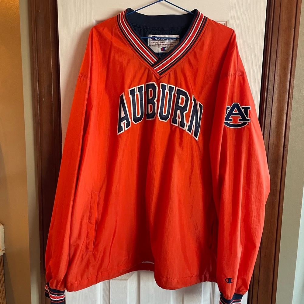 Champion Auburn Orange V-Neck Jacket Pullover